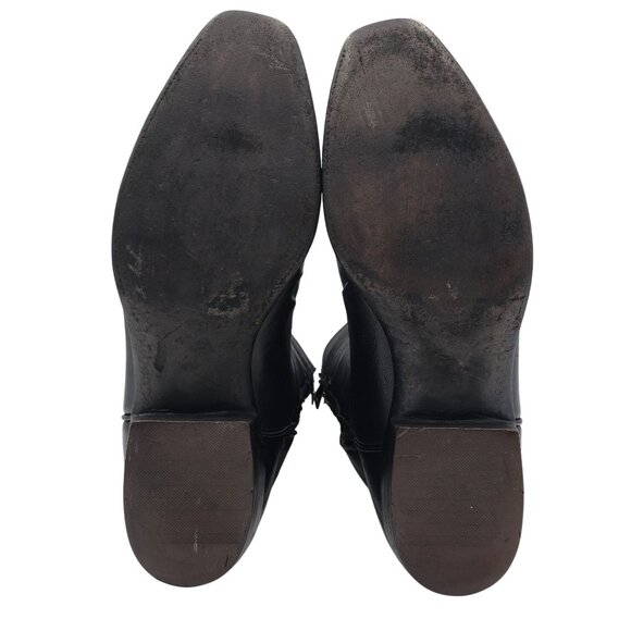 Vintage Lucchese San Antonio Mens 11D Black Leather Zip Cowboy Western Boots - Picture 3 of 13